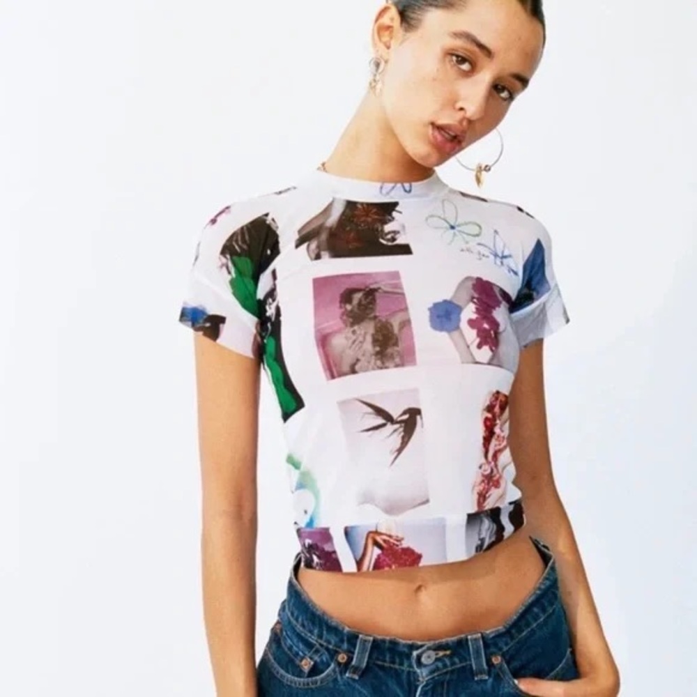 With Jean Multicolor Graphic Print Top